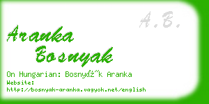 aranka bosnyak business card